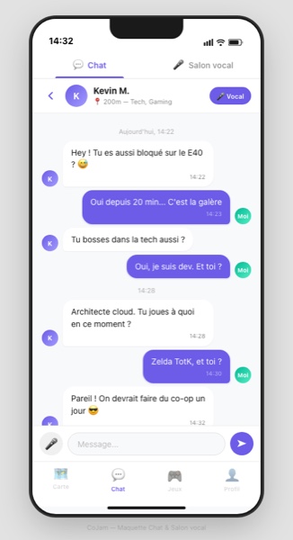 CoJam : Chat et messages audio